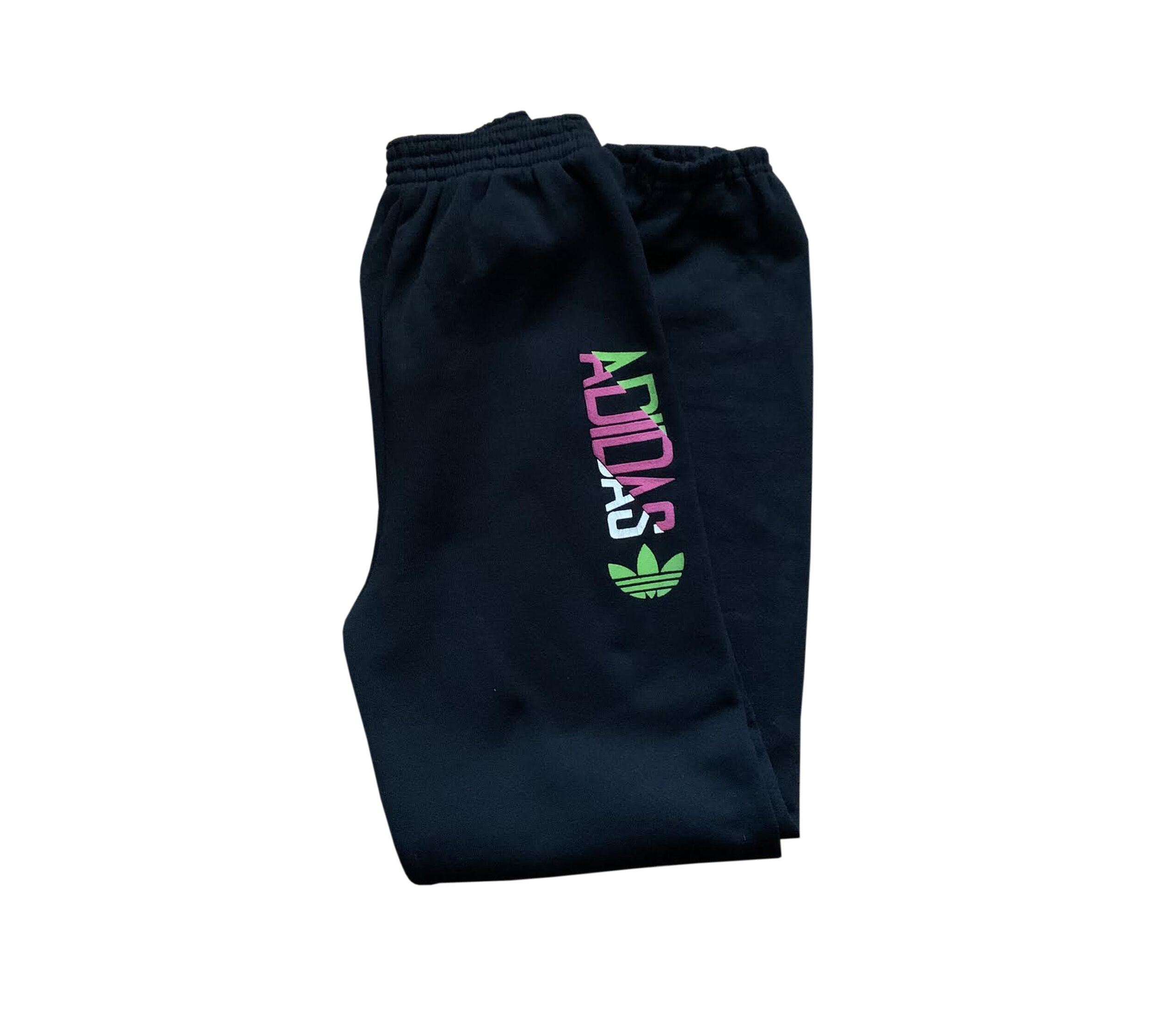 Kids Vintage Adidas Colorful Black Sweatpants (Size Youth L) NWT — Roots
